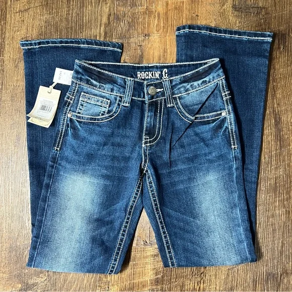 Girls Rockin C Embroidered Jeans - Picture 5 of 7